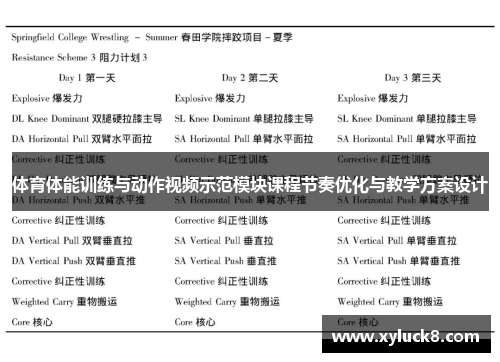 体育体能训练与动作视频示范模块课程节奏优化与教学方案设计